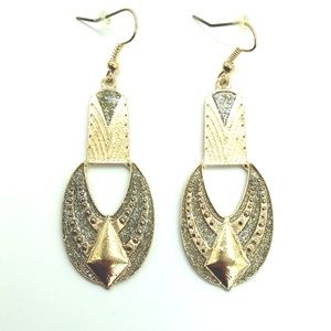 Goddess Gold Hanging Earrings w/ Accents